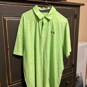 Under Armour, loose heat gear, collared shirt